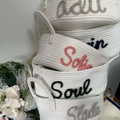 Zhongzhi Custom Name Basket With Multi-Colour Knitted Yarn (photo 2)