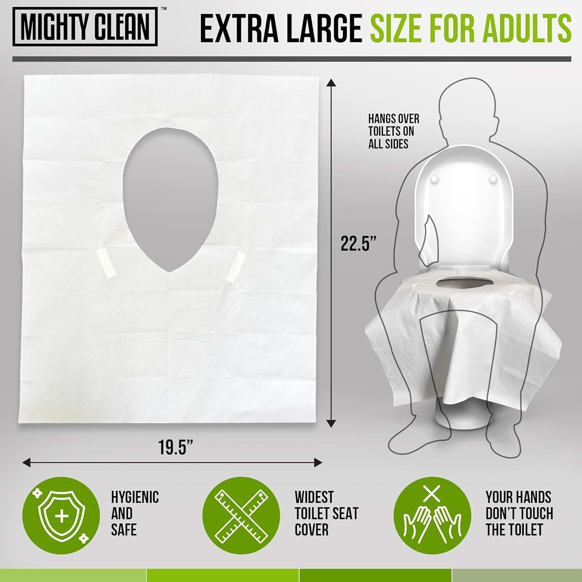 Mighty Clean Extra Large Disposable Toilet Seat Covers