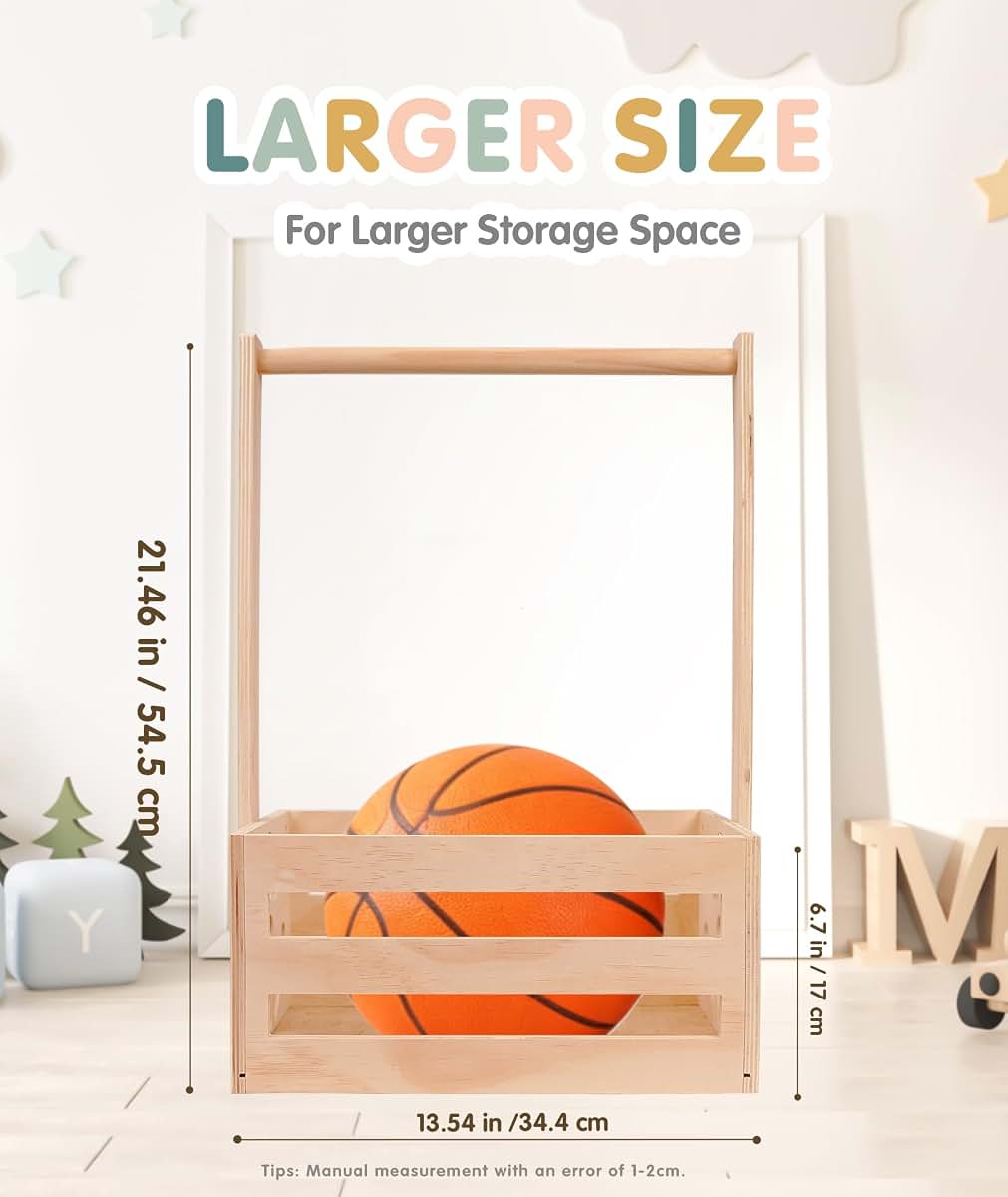 Wooden Pet Storage Basket for Toys and Accessories