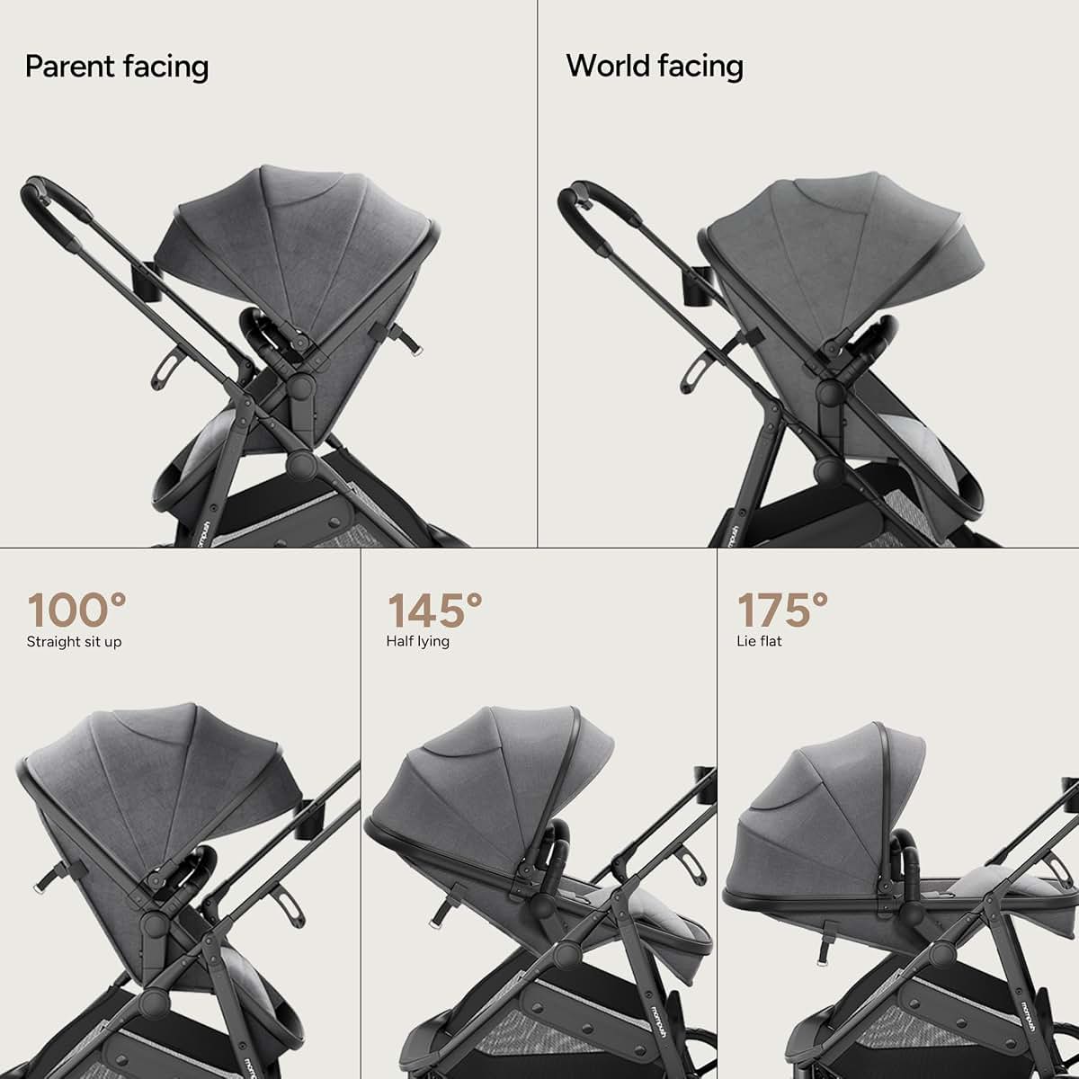 Mompush Wiz 2-in-1 Baby Stroller for Newborn to Toddler Use