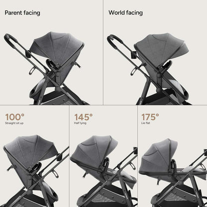 Mompush Wiz 2-in-1 Baby Stroller for Newborn to Toddler Use