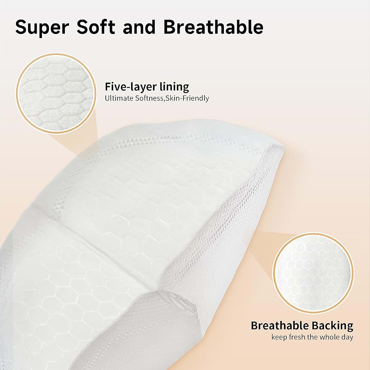 Snow Bear Ultra-Thin Disposable Nursing Pads, 100 Count with Adhesive Backing and Individually Wrapped