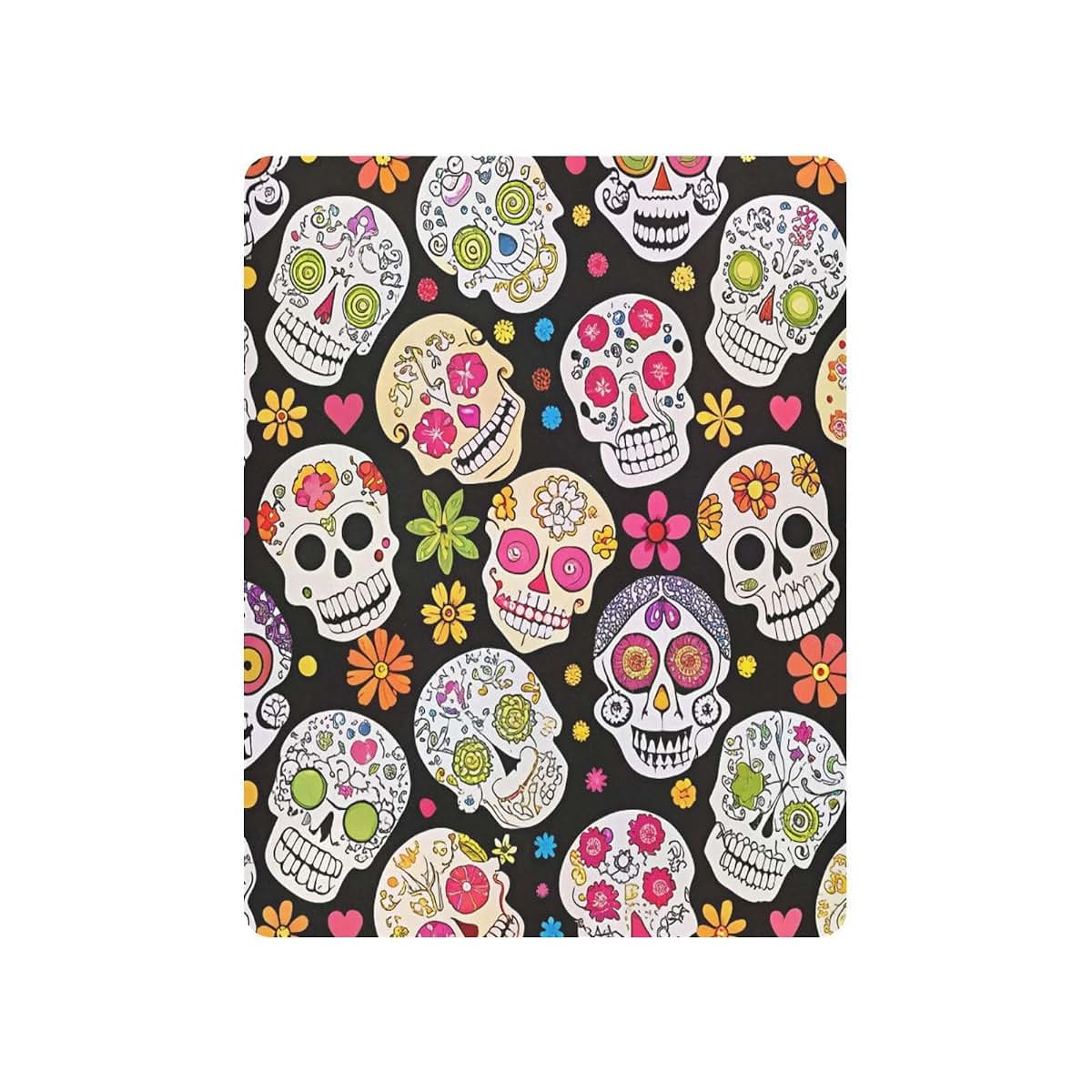 JUZIHAI Halloween Fitted Crib Sheet, Sugar Skull Pattern, 39x27 in
