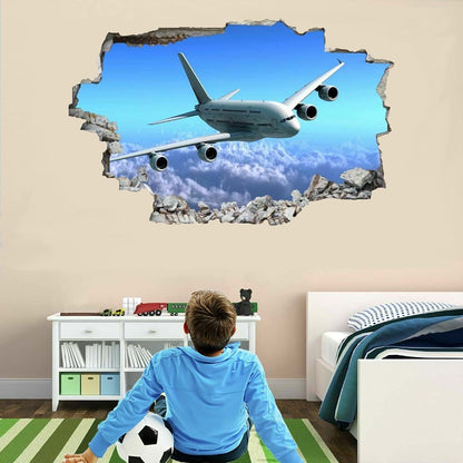 Kuletkear Sky 3D Plane Wall Decor Sticker Mural