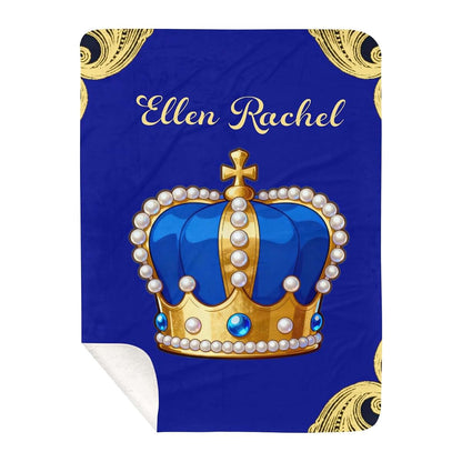 NZOOHY Personalized Crown Baby Blanket, Custom Sherpa Fleece Throw (photo 2)