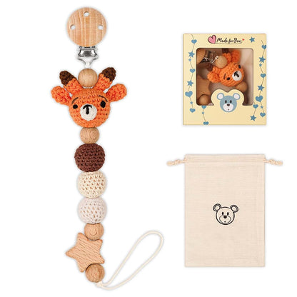 LSTRAGY Deer Pacifier Clip Holder for Soothers and Teethers