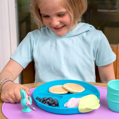 321 Grow Easy Learn Foodie Friends Silicone Spoon and Fork Holders - 3-Pack Animal Shapes Ages 12mo+