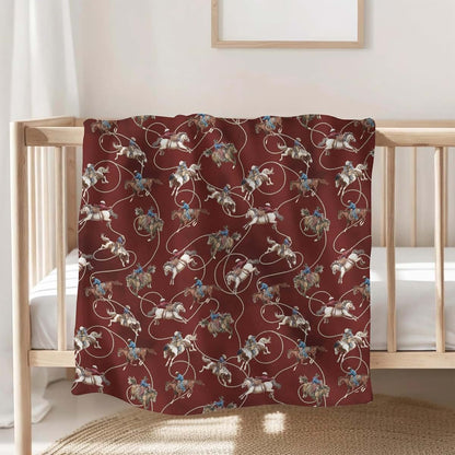 Selgkds Vintage Cowboy Life Baby Blankets for Girls Boys Country Western Cowboys Horse Infants Toddler Crib Stroller (photo 2)