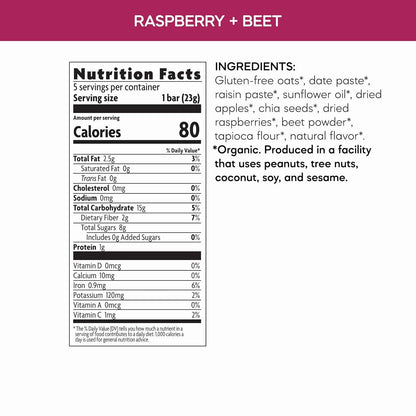 Love Child Organics Oaty Chomps Raspberry + Beet Bars, 4 oz, Pack of 8