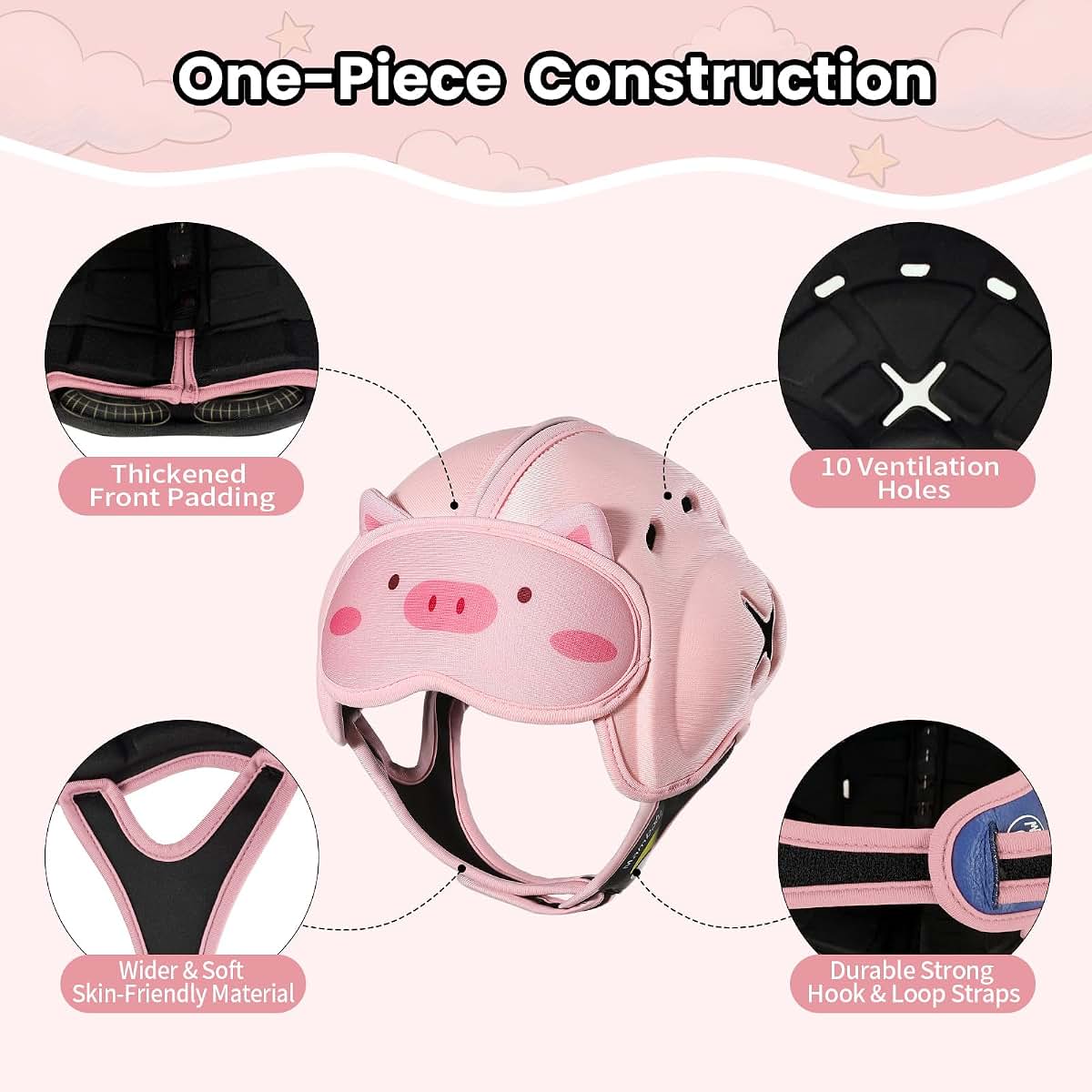 Mambobaby Baby Head Protector Baby Helmet for Crawling Walking- Extra-Thick Deep Forehead Padding, Toddler Helmet 6-24 (photo 3)