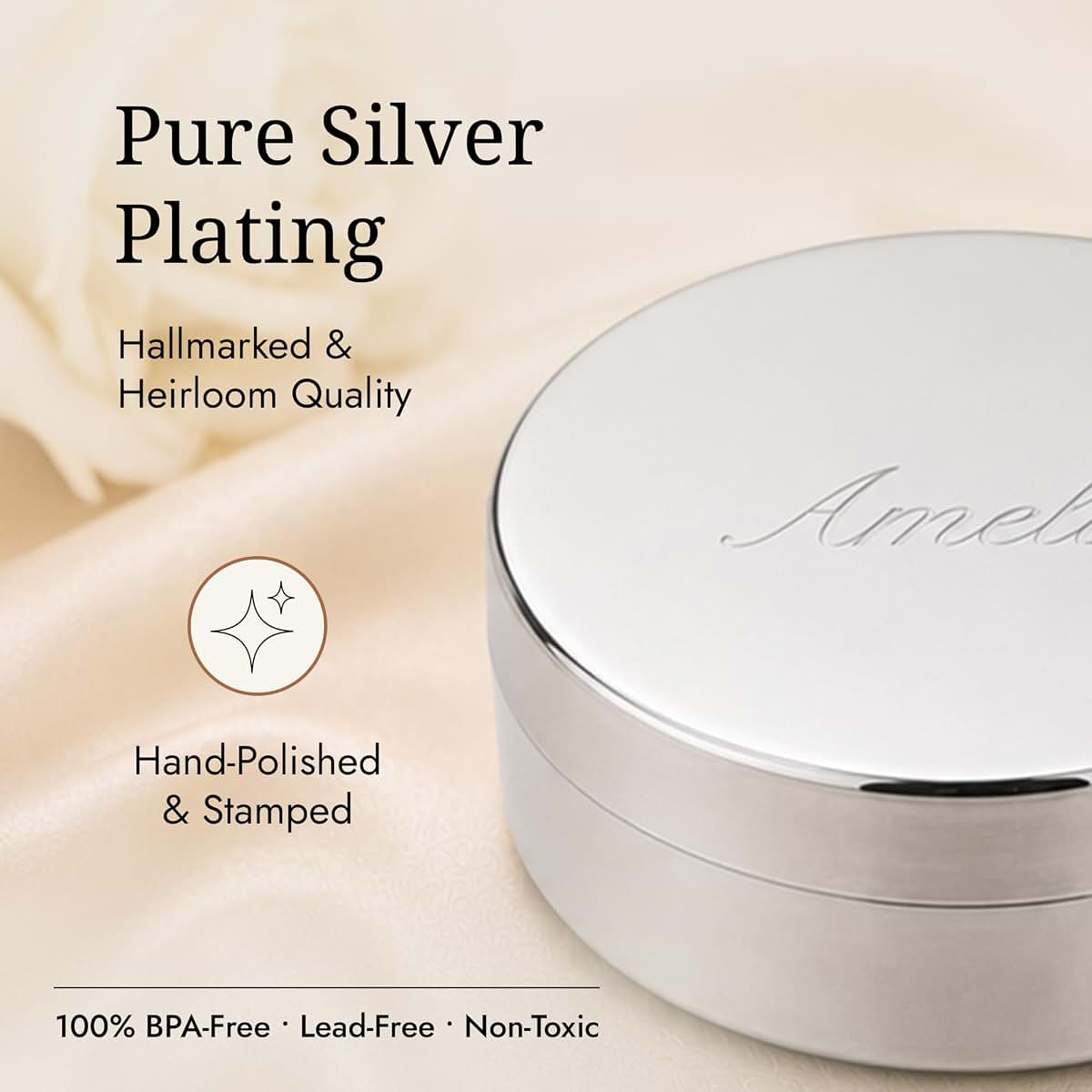 Krysaliis Silver Plated First Curl And Tooth Keepsake Box (photo 4)