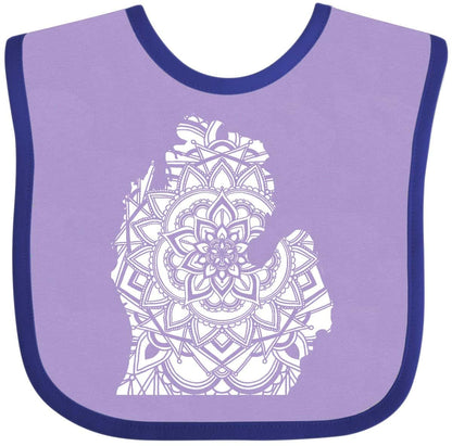 Inktastic Michigan Silhouette Mandala Baby Bib