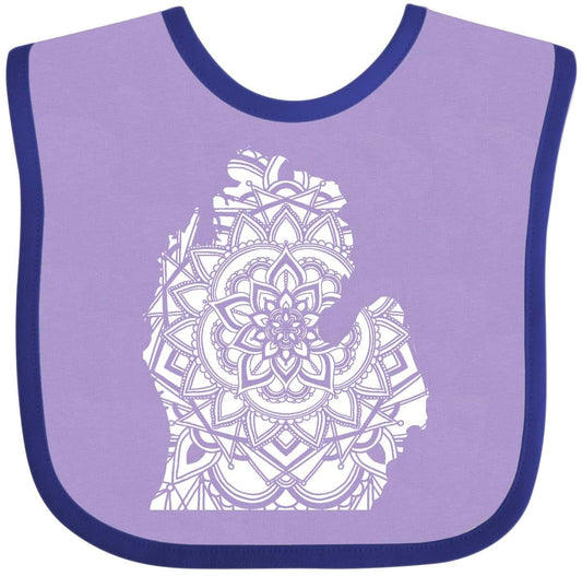 Inktastic Michigan Silhouette Mandala Baby Bib