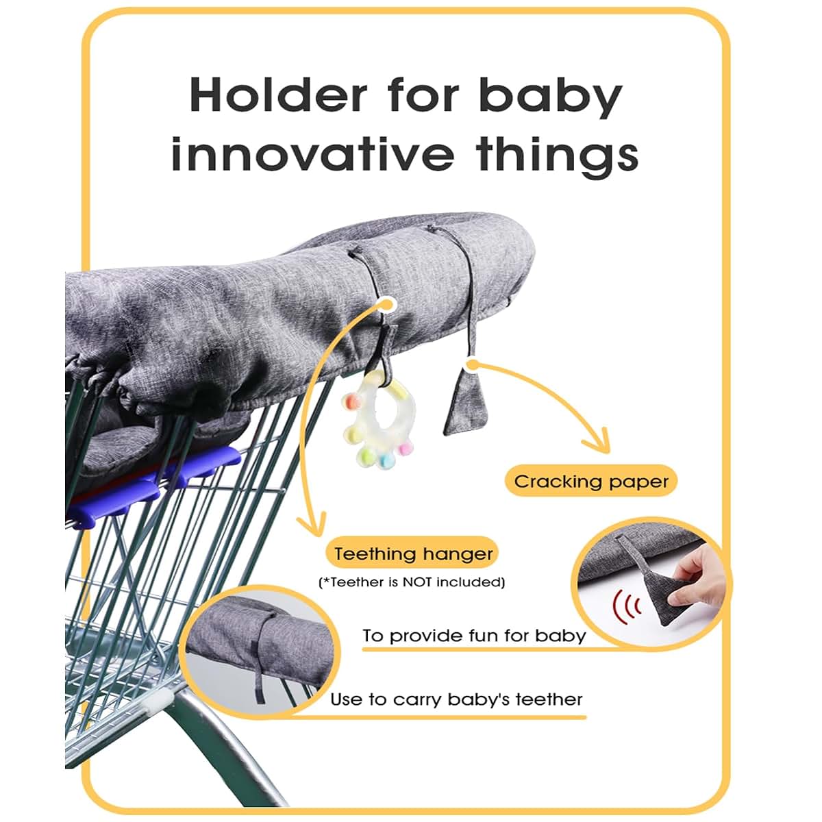 LiPang Cotton Shopping Cart Cover for Baby with Storage Pouch, Foldable, Machine Washable
