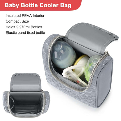 Accmor Insulated Breastmilk Cooler Bag for Two 9oz Bottles, Portable Tote
