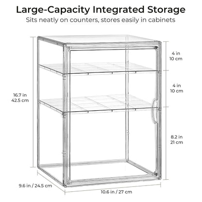 KitHero Baby Bottle Organizer X-Large Adhesive Wall-Mount 3 Tier Adjustable Acrylic Storage