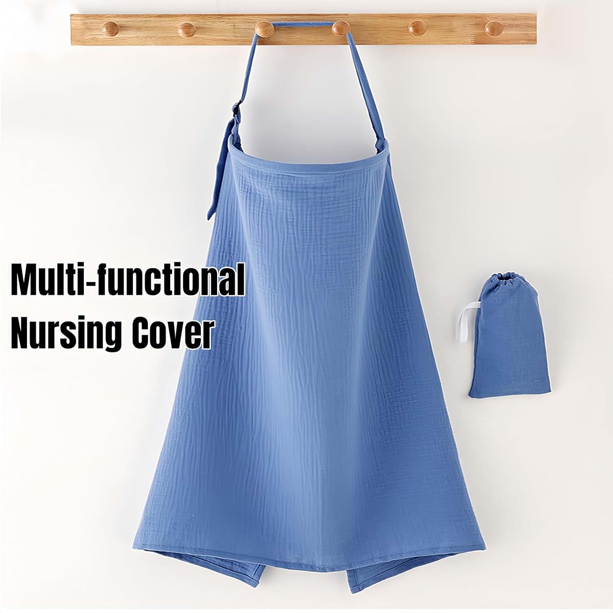 Etofixee Cotton Nursing Cover Multi-Function Breastfeeding Shawl In Dark Blue (photo 2)