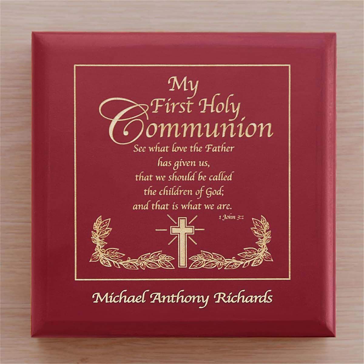 Let's Make Memories Personalized Communion Wood Keepsake Box (photo 3)