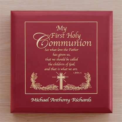 Let's Make Memories Personalized Communion Wood Keepsake Box (photo 3)