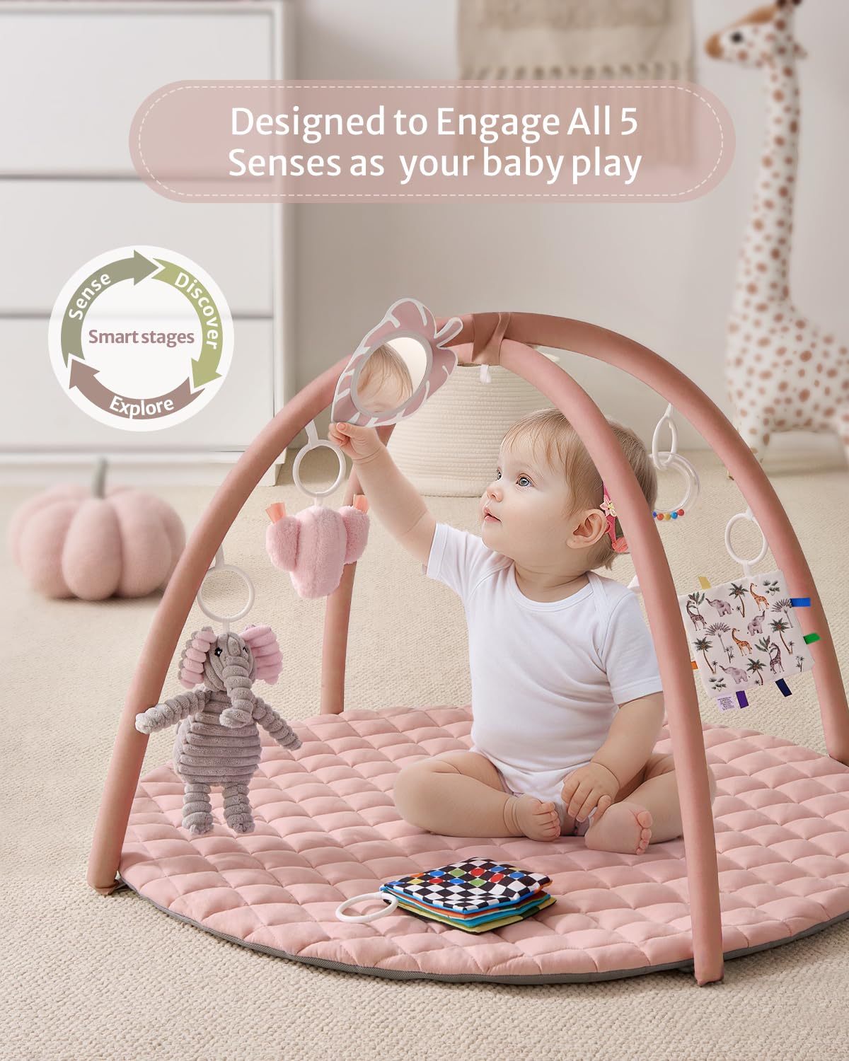 Blissful Diary Play Gym Mat Soft Pink