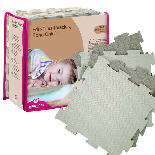 Edushape Edu-Tiles Foam Play Mat - Boho Chic Interlocking Floor Mats