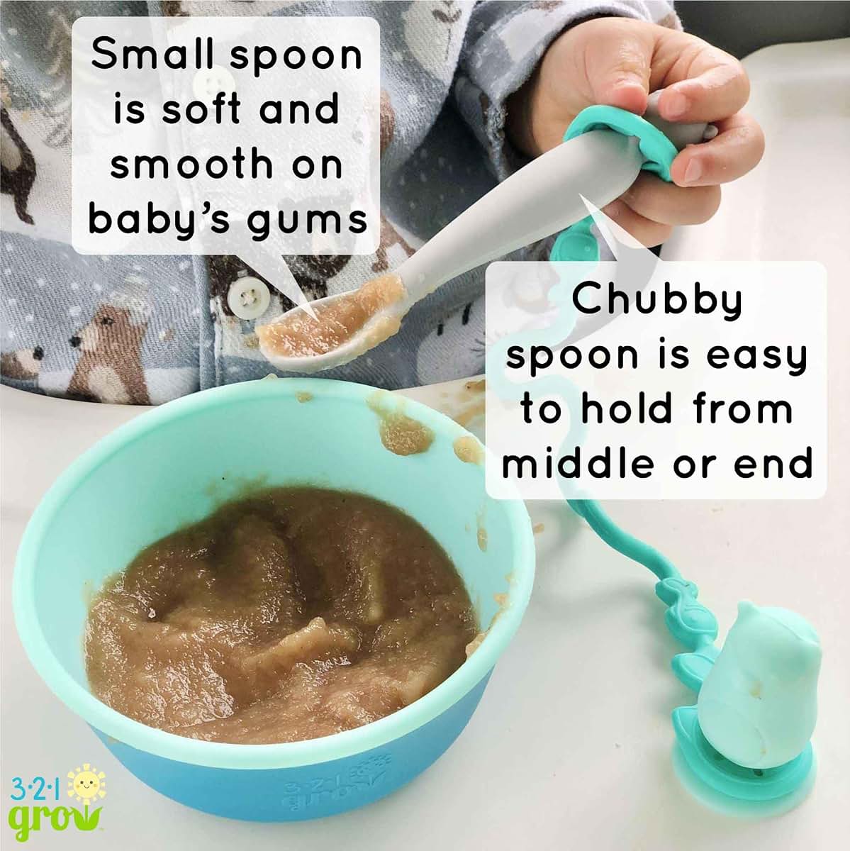 321 Grow Silicone Feeding Spoon with Suction Attachment (photo 2)