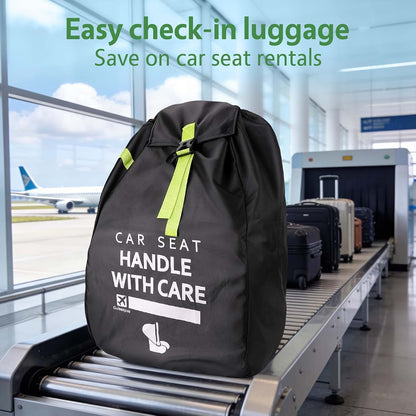 Guiseapue Car Seat Travel Bag for Airplane, Black Polyester Backpack