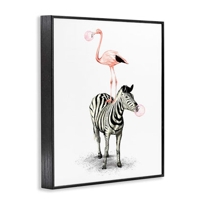 Safari Animal Stack Pink Framed Giclee Art Print | Stupell Industries
