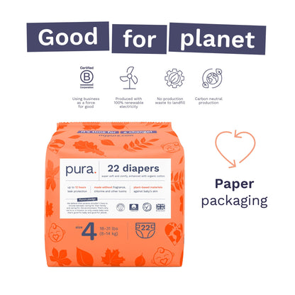 Pura Sensitive Skin Diapers Size 4