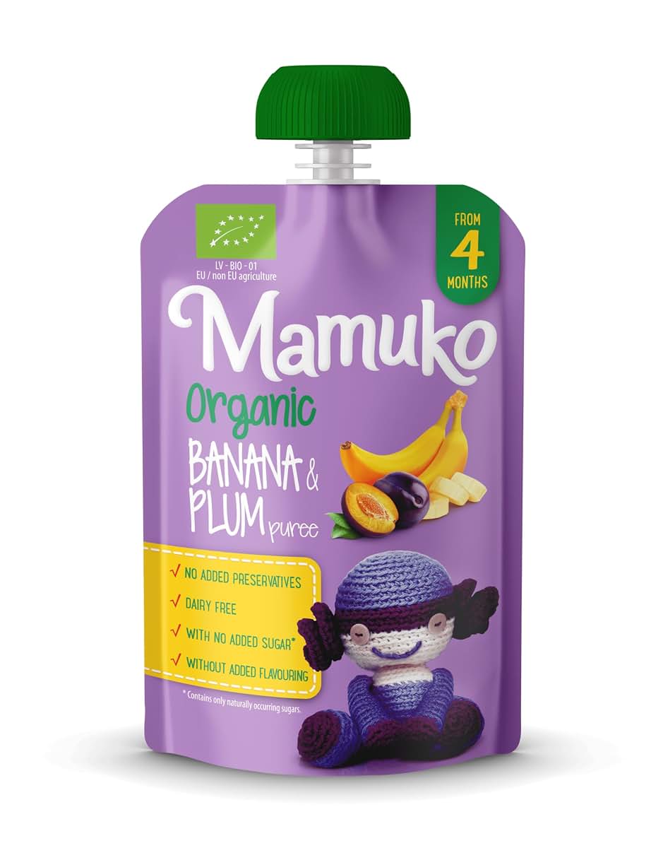 Mamuko Organic Banana And Plum Puree 5 Pack For Infants (photo 2)