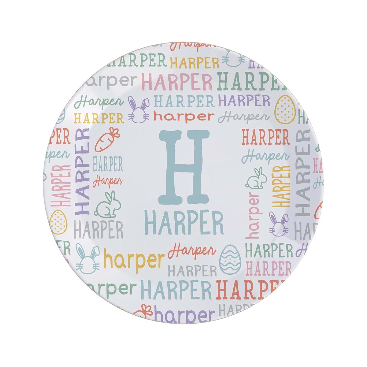 Personalization Universe Easter Repeating Name Personalized Kids Plate