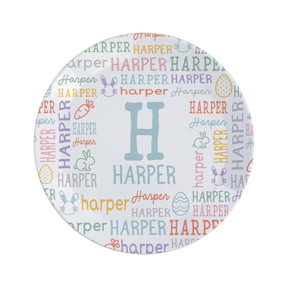 Personalization Universe Easter Repeating Name Personalized Kids Plate