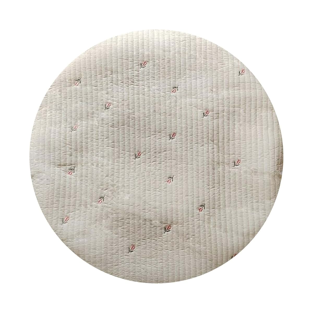 Lovely Kids Round Play Mat, Cotton Crawling Mat with Embroidery Print, Removable Washable, 85cm