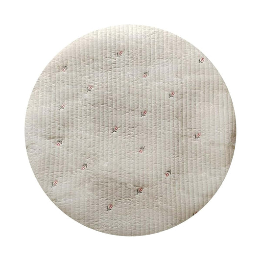 Lovely Kids Round Play Mat, Cotton Crawling Mat with Embroidery Print, Removable Washable, 85cm