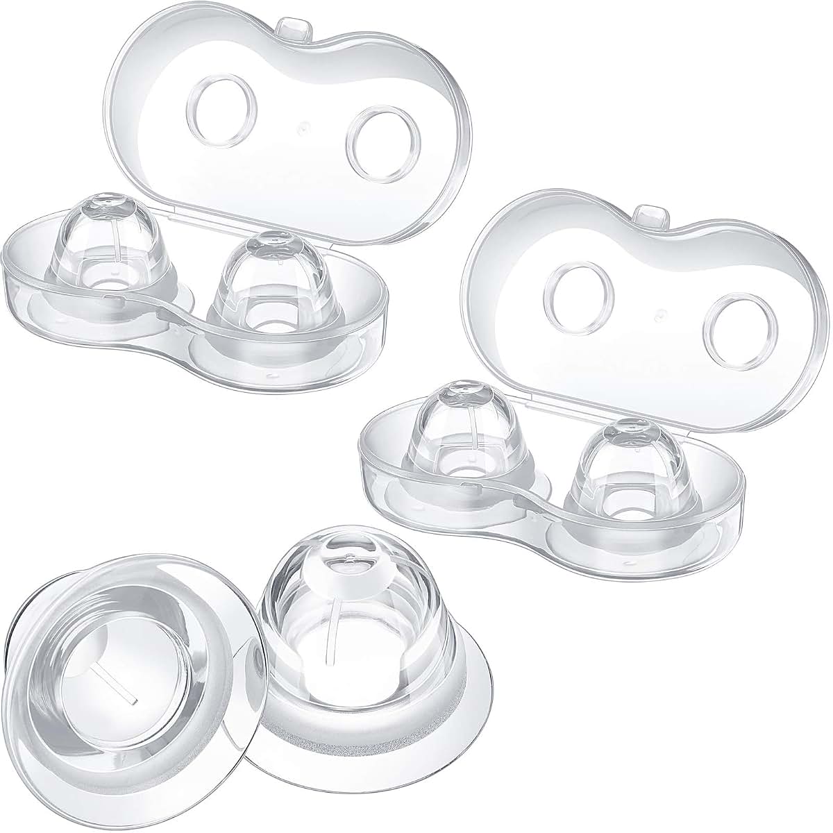 Nuanchu 3 Pairs Silicone Nipple Corrector with Travel Case for Breastfeeding