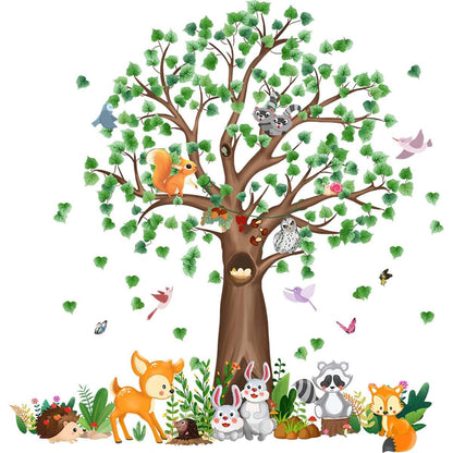 Wallmeii Forest Animals Tree Wall Decals - 3 Piece Set