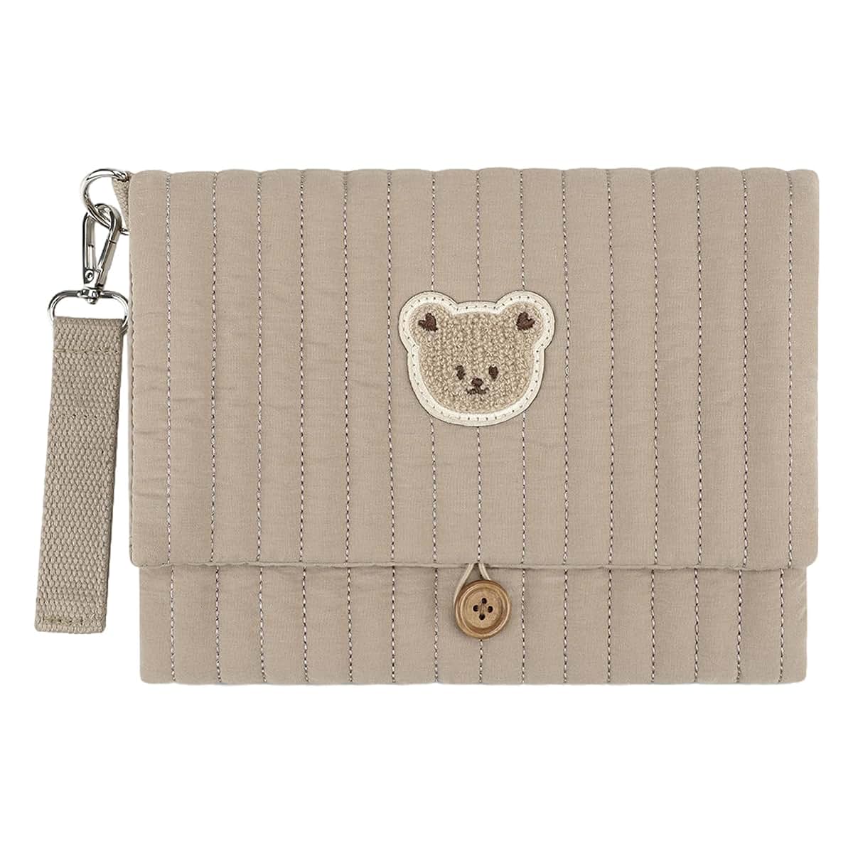 Bear Embroidery Diaper Bag Organizer Clutch | Stroller Attachment Pouch