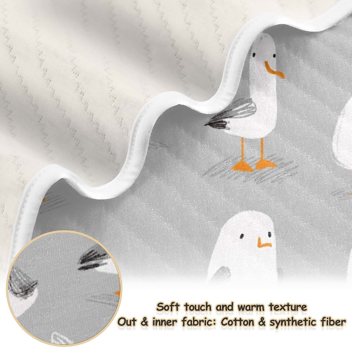 Ollabaky Seagulls Funny Birds Baby Blanket 30x40 Inch