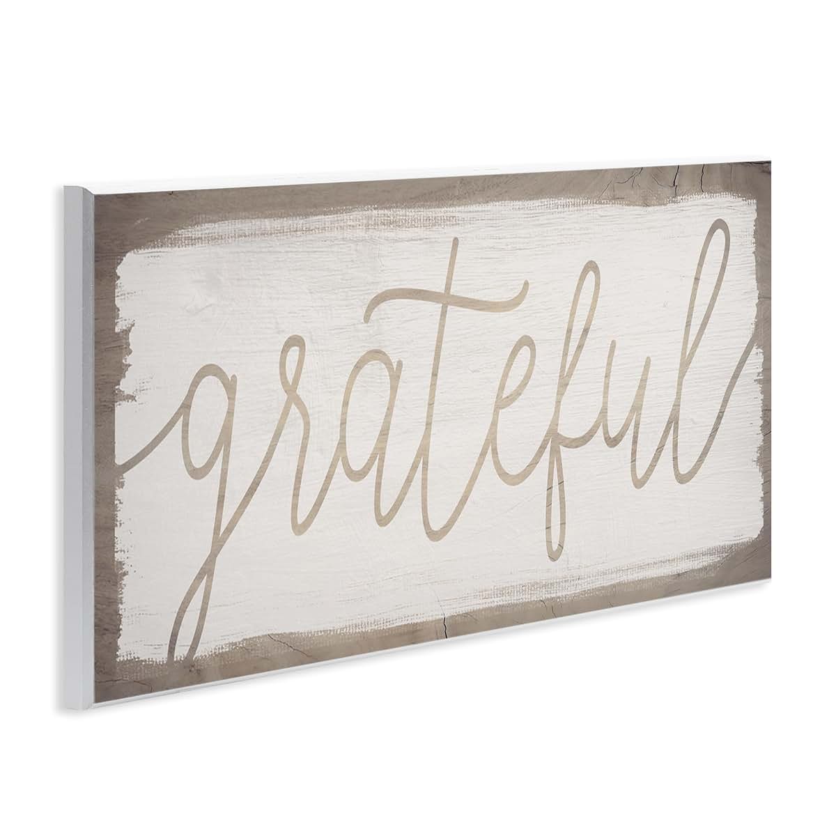 Stupell Industries Grateful Wood Pattern Wall Plaque
