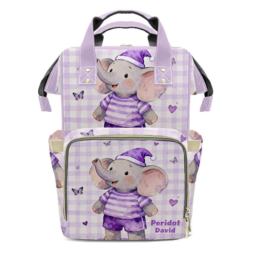 LiSoAkWE Personalized Diaper Bag Little Happy Elephant Nursing Baby Bags Nappy Bag with Name Casual Travel Nappy