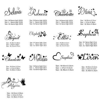 Jifu Personalized Custom Name Butterfly Wall Sticker For Nursery