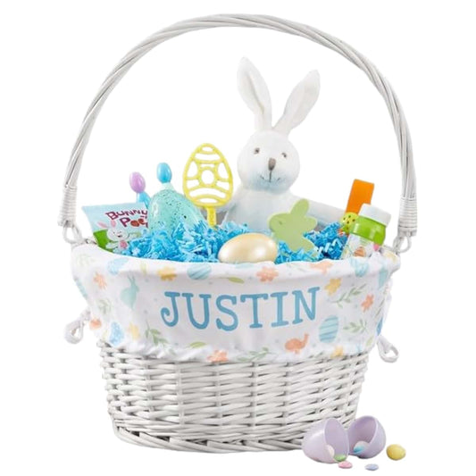 Personalization Universe Personalized Colorful Easter Pattern Basket