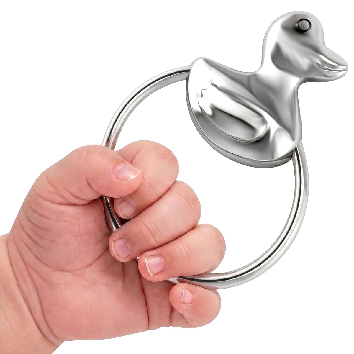 Krysaliis Duck 925 Sterling Silver Teether Rattle Ring