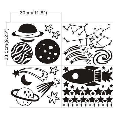 JURUOXIN Outer Space Stars Plant Wall Decal Vinyl Astronaut Stickers Nursery Decor Gift for Kids Boy Girl Bedroom Art