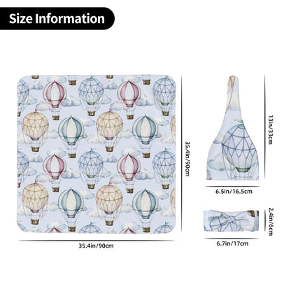 Hot Air Balloons Receiving Blanket Set for Newborn And Toddler Girls