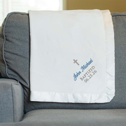 Lifetime Creations Baptism Blanket, Embroidered Keepsake (photo 3)