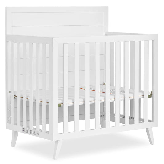 Sweetpea Baby Dream On Me Lexington 4-in-1 Convertible Mini Baby Crib, White, GreenGuard Gold & BSA, Sustainabe