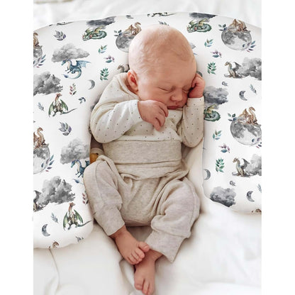 BabyOneStop Watercolor Dragons Nursing Pillow Cover 22x18 Inch Polyester Zipper Slipcover