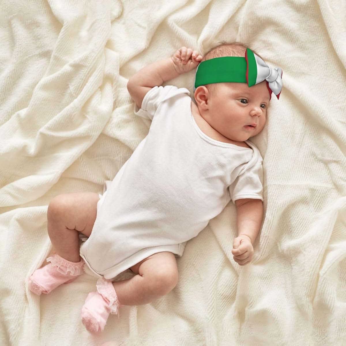 kastiong Italian Flag Baby Bow Headband (photo 4)
