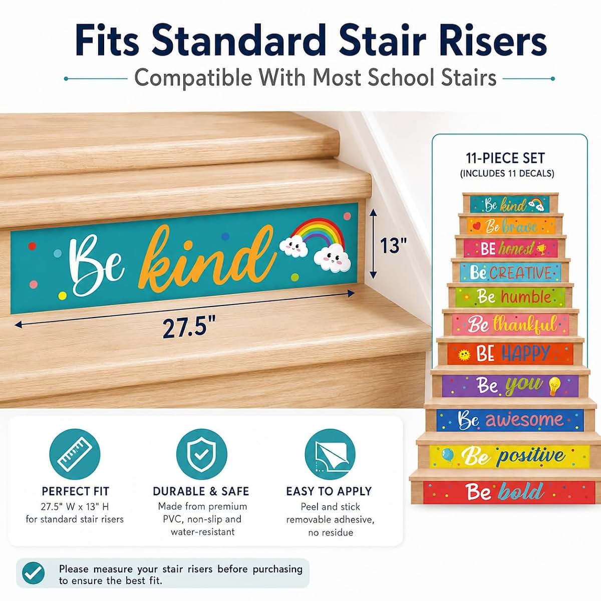 Cinrobiye Inspirational Classroom Stair Decals for Educational Spaces